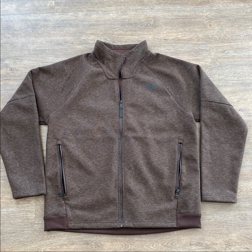The North Face brown zip up sweatshirt jacket size xl